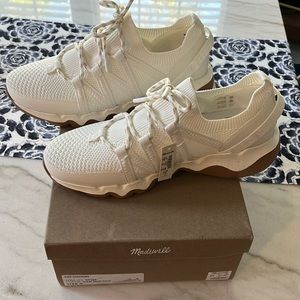 Brand new in box Madewell field knit sneakers eyelet white
